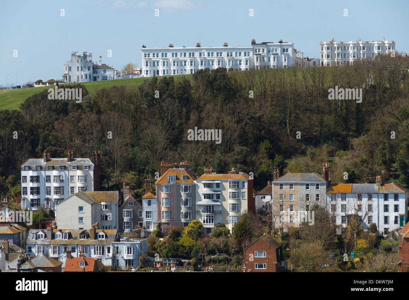 The seaside town of Hastings, East Sussex, England. Stock Photo