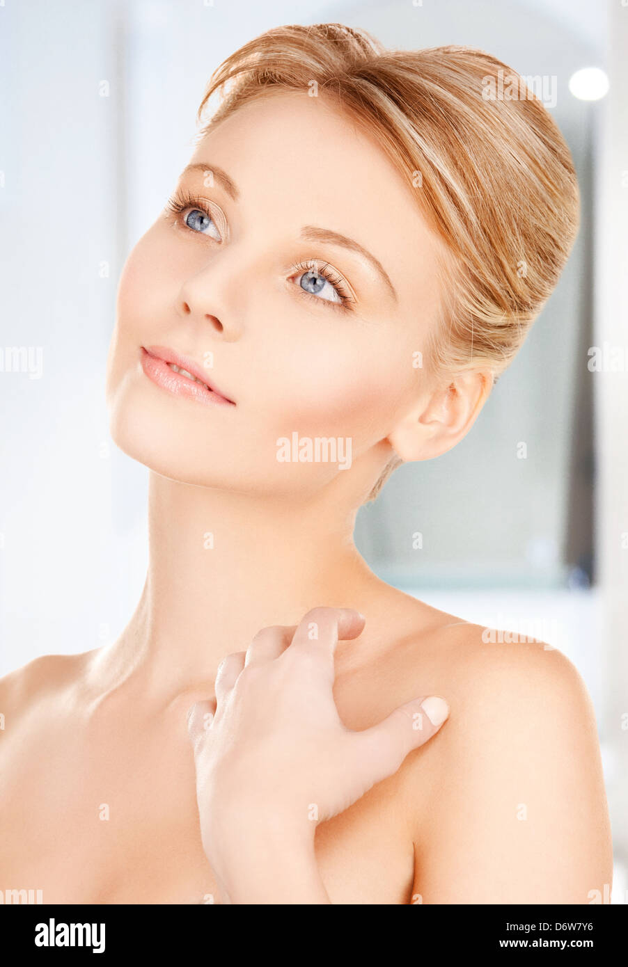 face and hands of beautiful woman Stock Photo - Alamy