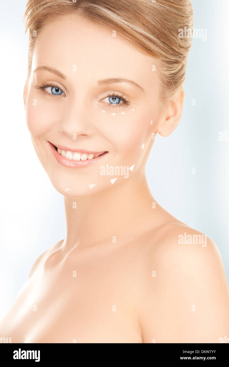 face and hands of beautiful woman Stock Photo - Alamy