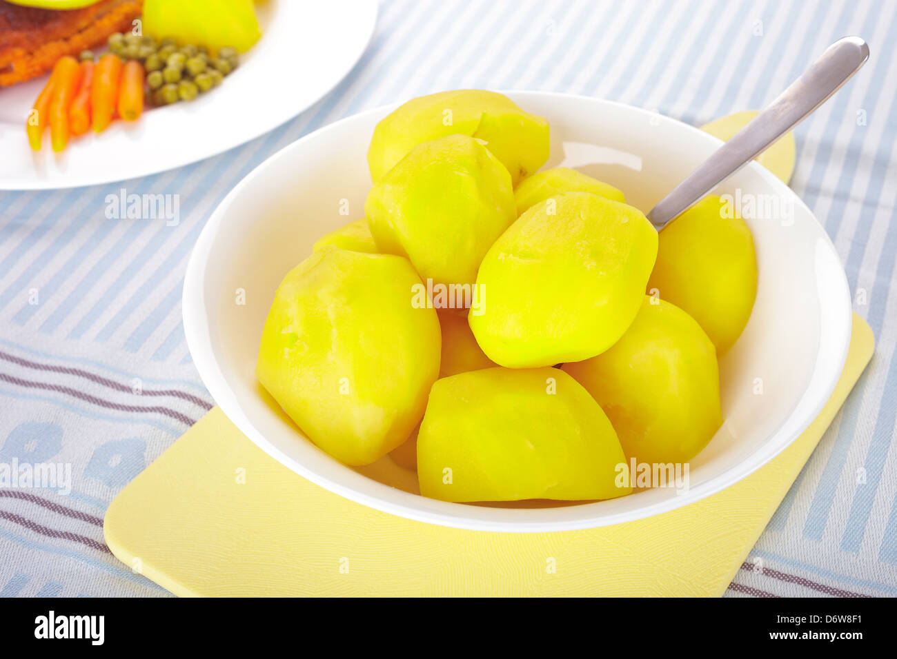 Boiled potatoes in a bowl Stock Photo