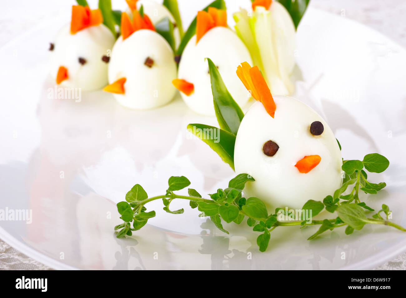 Hard Boiled Egg Chicken Family Stock Photo Alamy