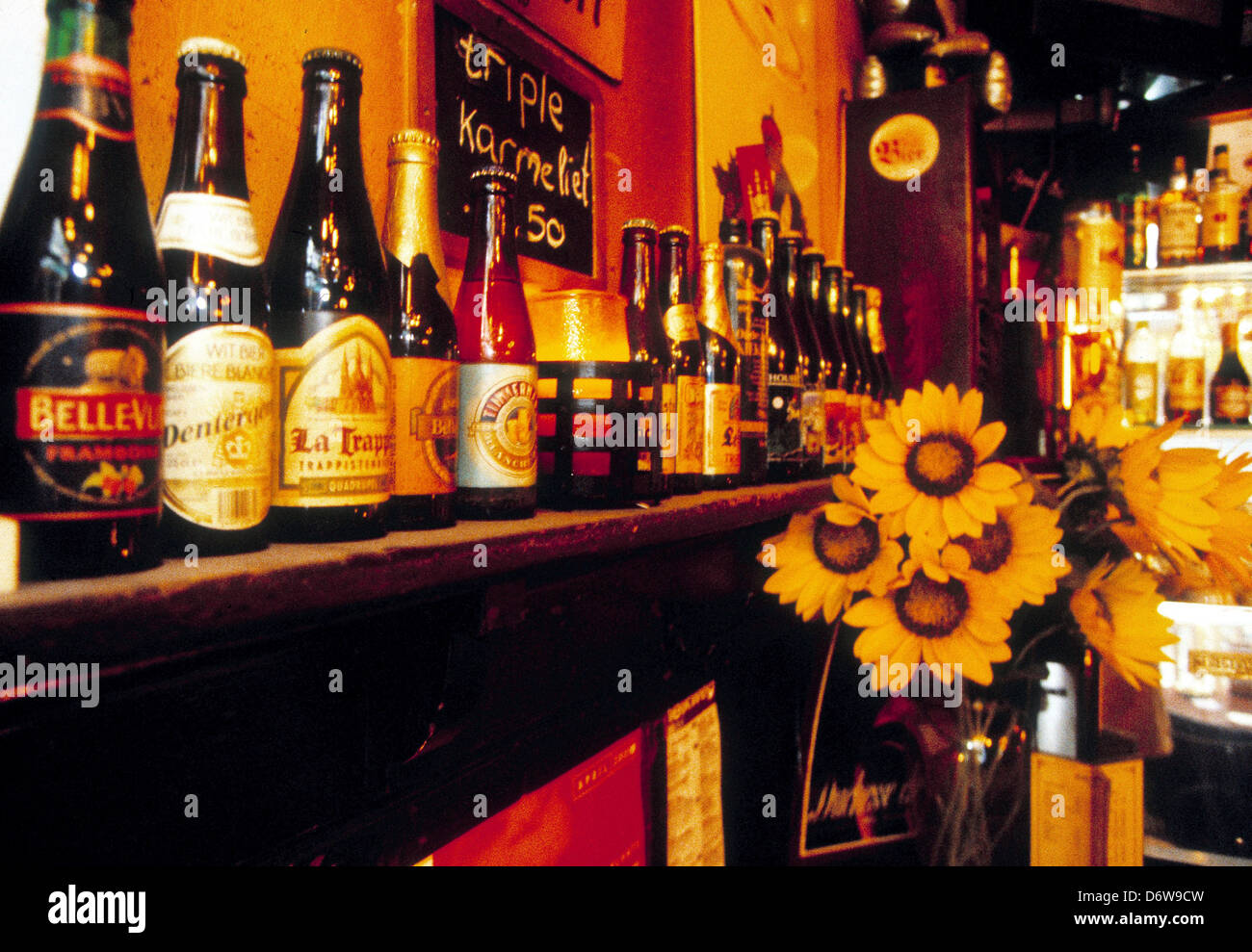 Netherlands, Amsterdam, Beer bottle on shelf Stock Photo Alamy