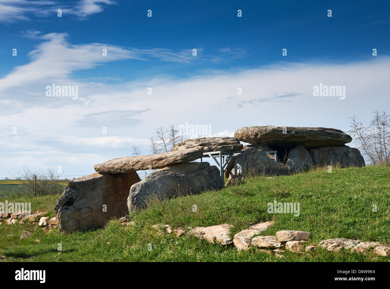 Ancient Thracian Dolmen stone-built tomb near Edirne city, Turkey Stock Photo