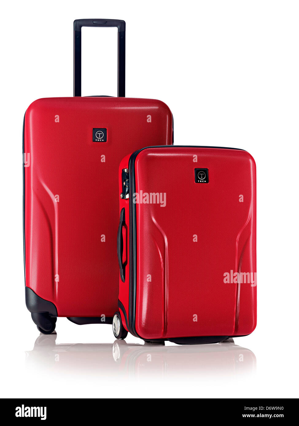 Bright red luggage Stock Photo