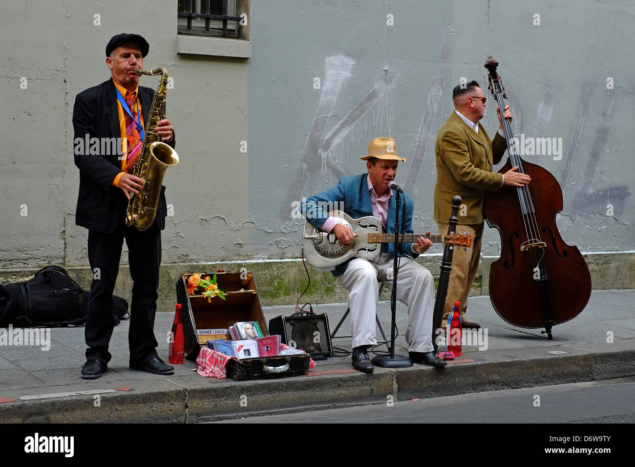 Paris street musicians, street music, Stock Photo