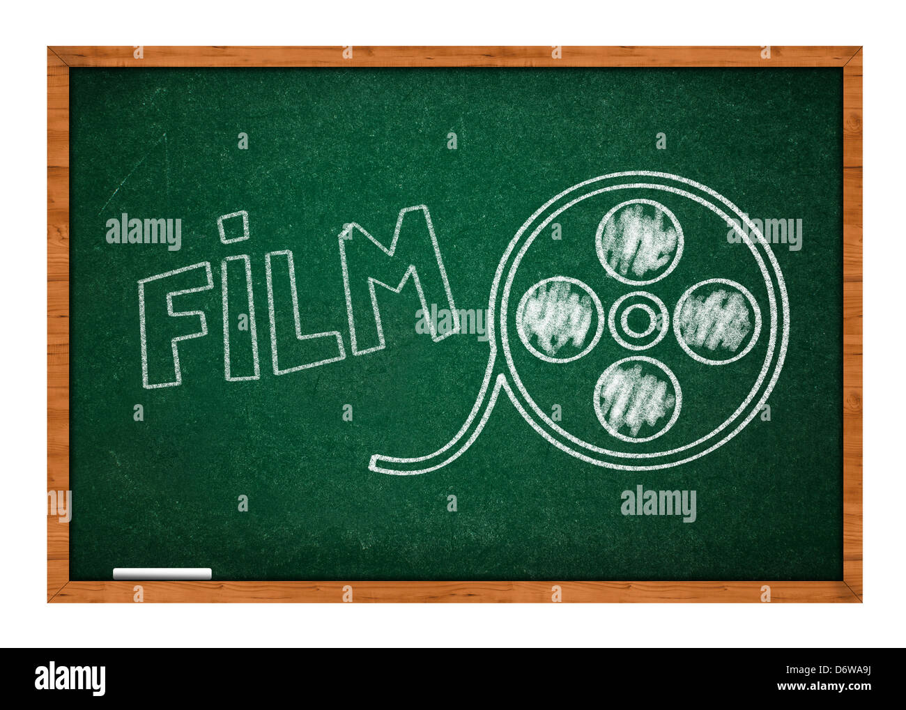 hand drawn film reel on a green school chalkboard Stock Photo Alamy