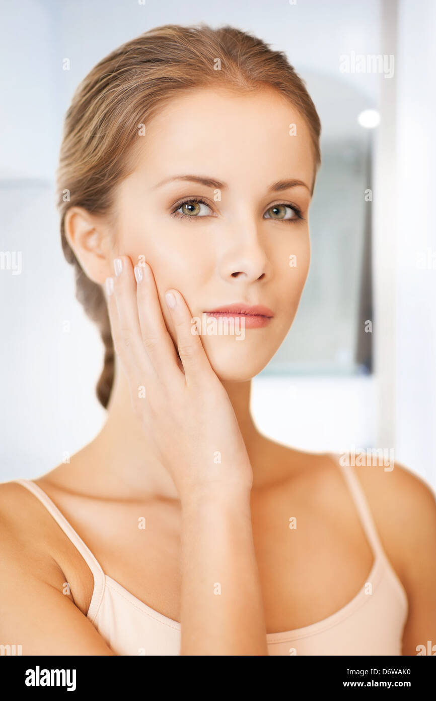 face and hands of beautiful woman Stock Photo - Alamy