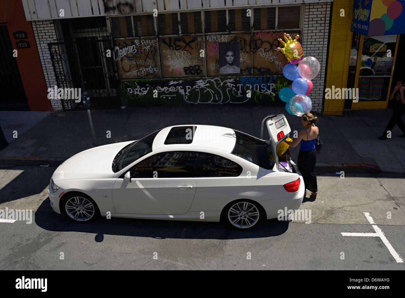 san francisco balloons car party Stock Photo Alamy