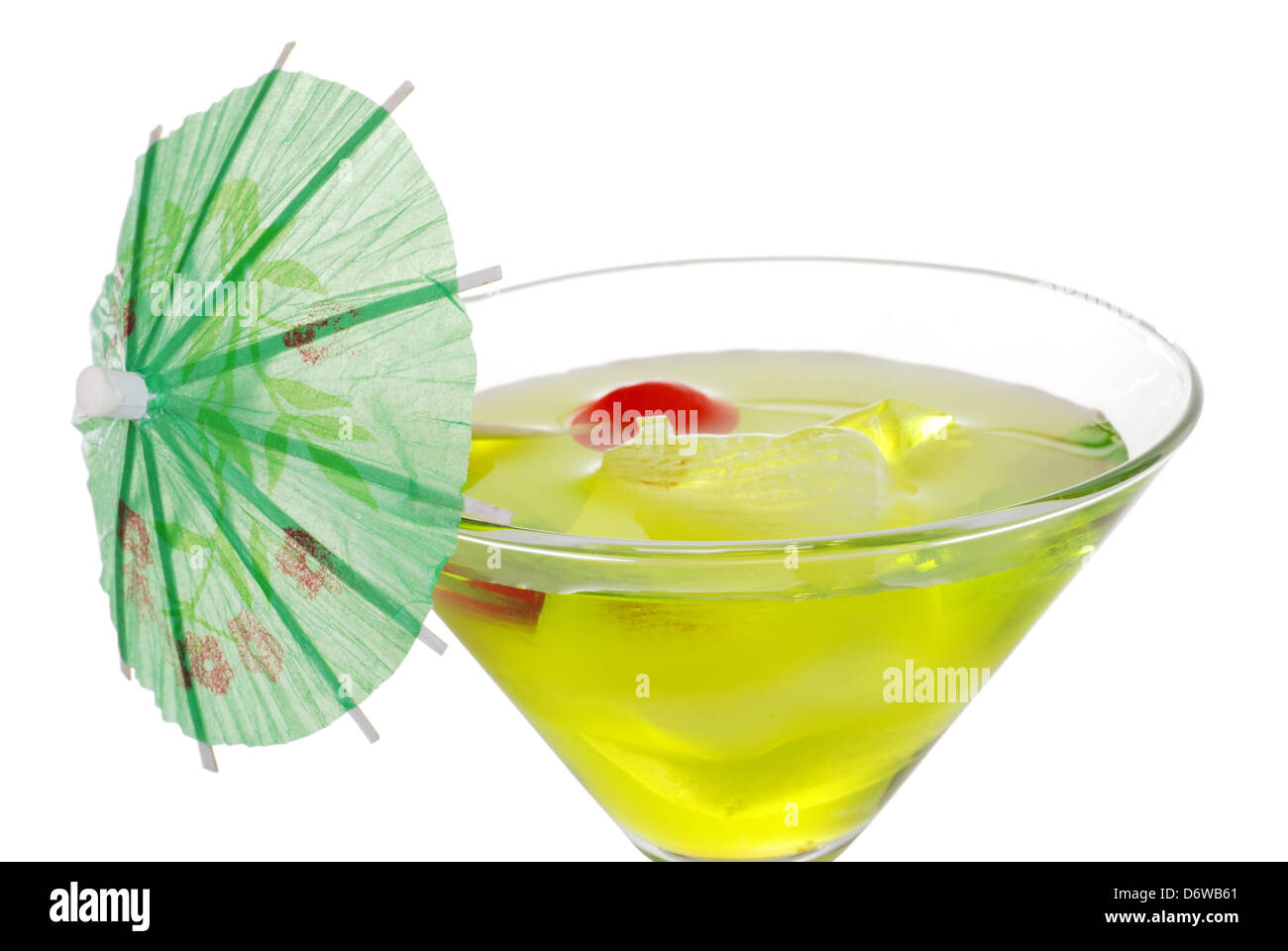 closeup of a green martini with an umbrella Stock Photo Alamy