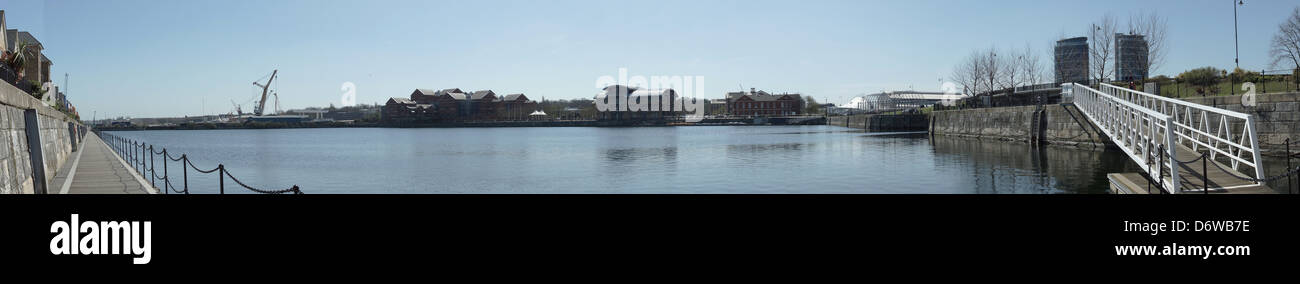 chatham medway river clear sky crane decking water side walk stairs lake Stock Photo