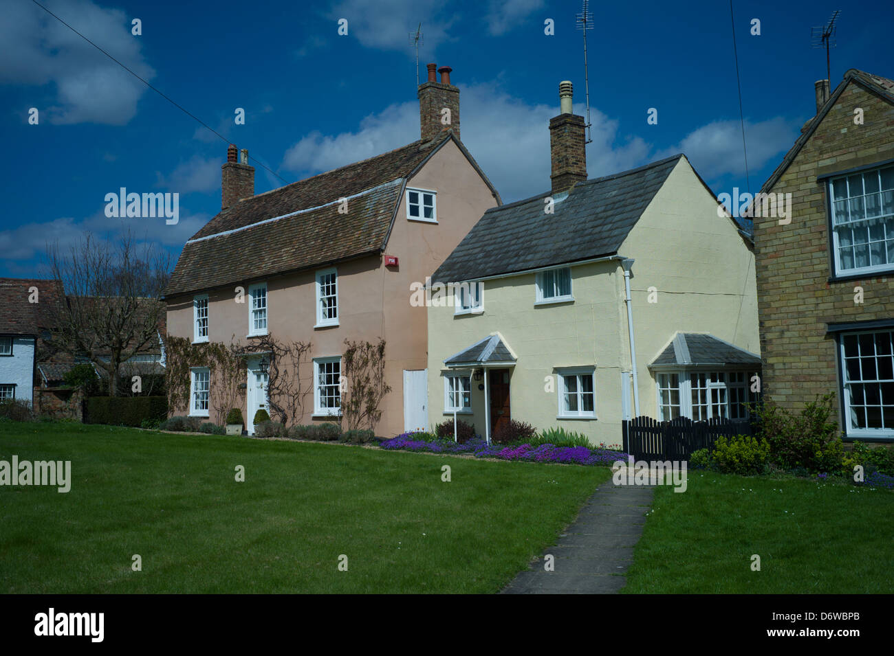 Kimbolton Town, Cambridgeshire, England, April 2013. Colourfull Houses