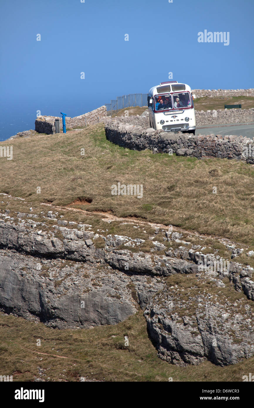 The town of Llandudno, Wales. The Marine Drive toll road on the north