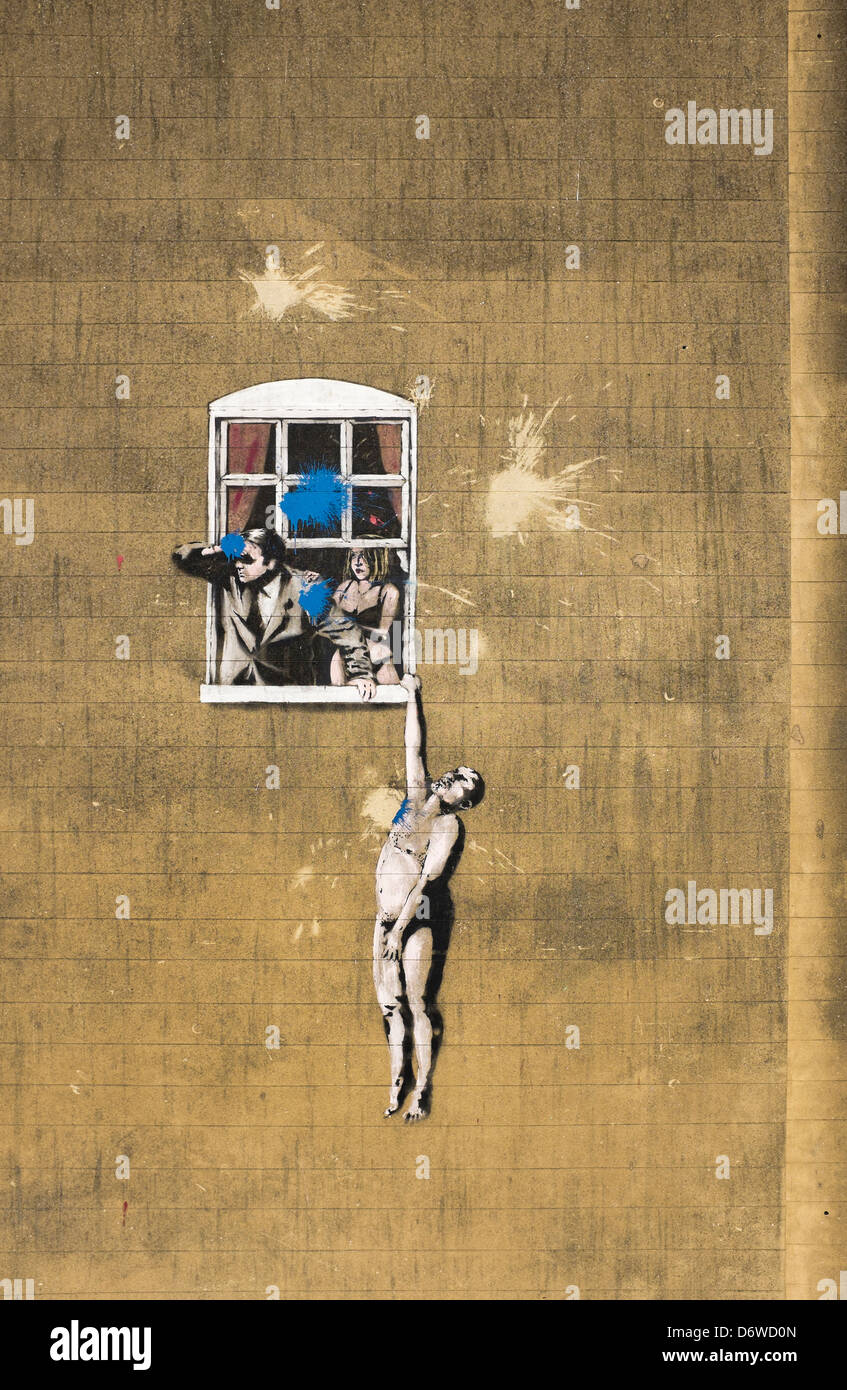 Banksy 'Love Cheat' Mural at the junction of Frogmore and Park Street Bristol Stock Photo