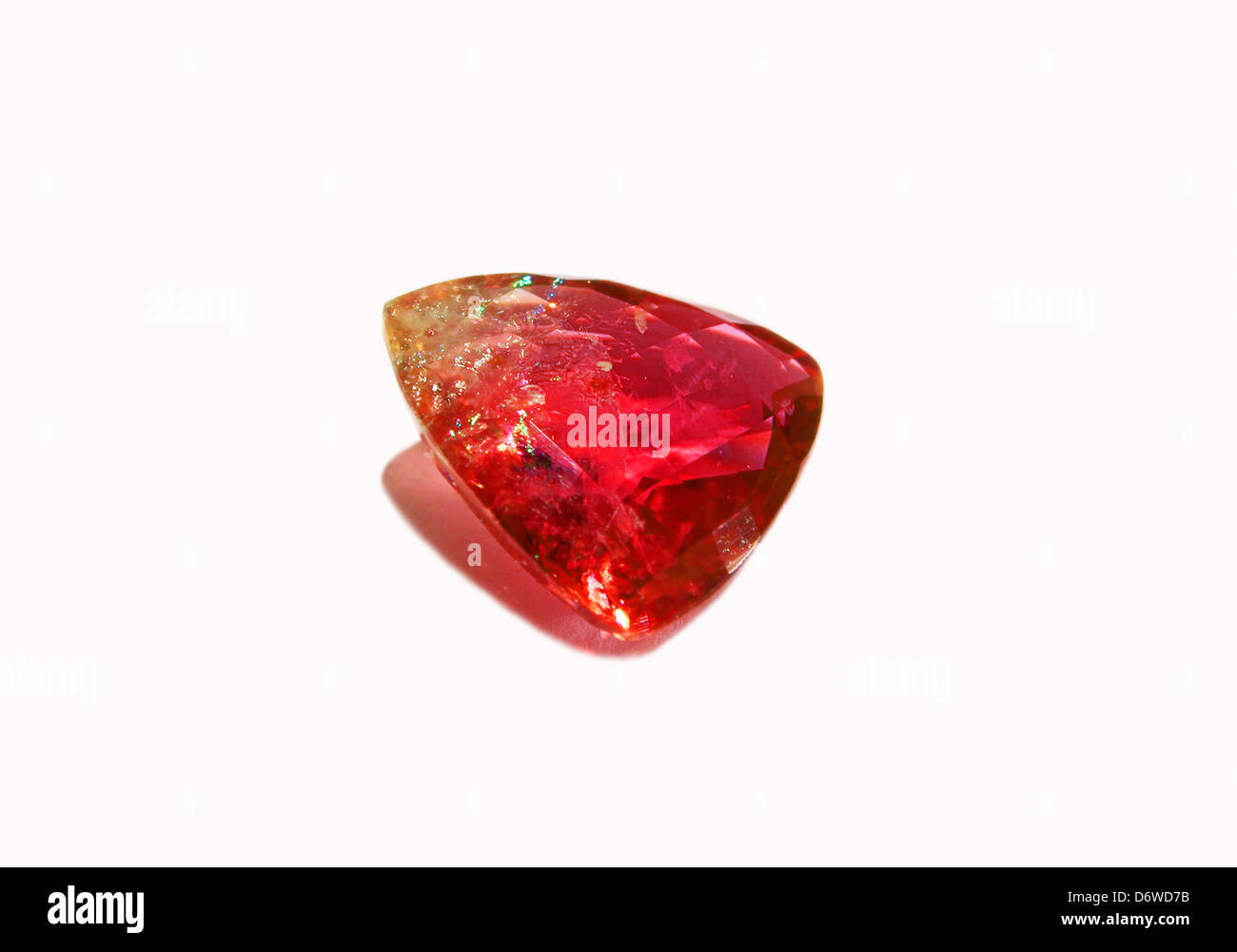 Two-color rubellite tourmaline gem Stock Photo