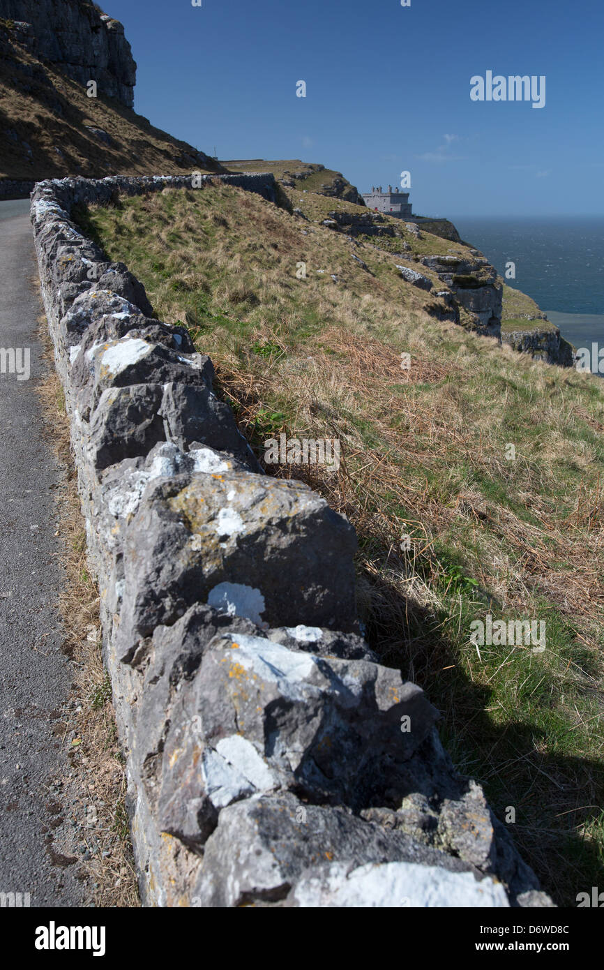 The town of Llandudno, Wales. The Marine Drive toll road on the