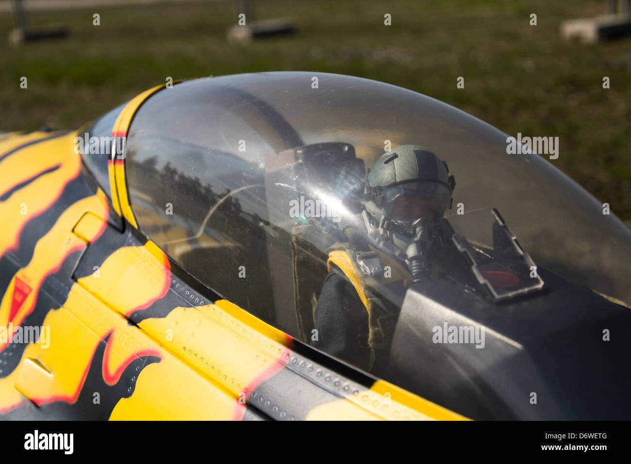 Jet pilot in bellota jet, the temple of radiocontrol Stock Photo Alamy