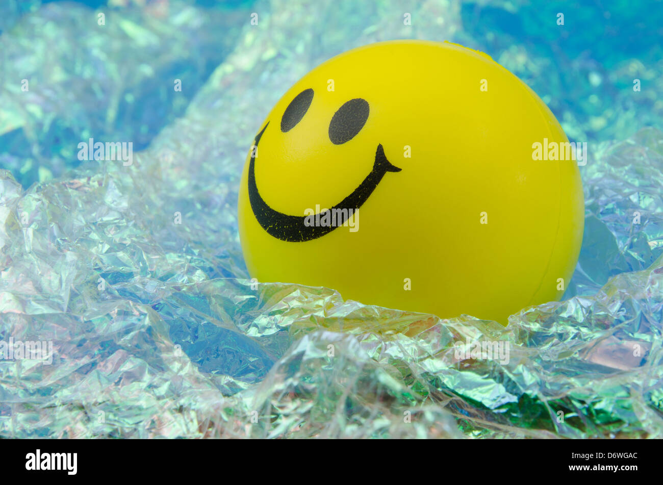 Happy yellow smiley face Stock Photo