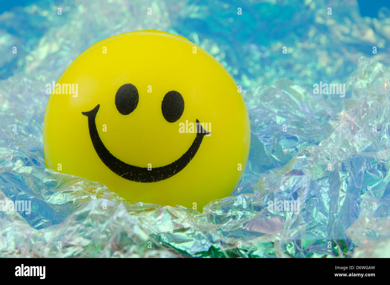 Happy yellow smiley face Stock Photo