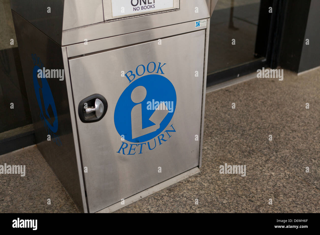Public library book return drop box Stock Photo Alamy