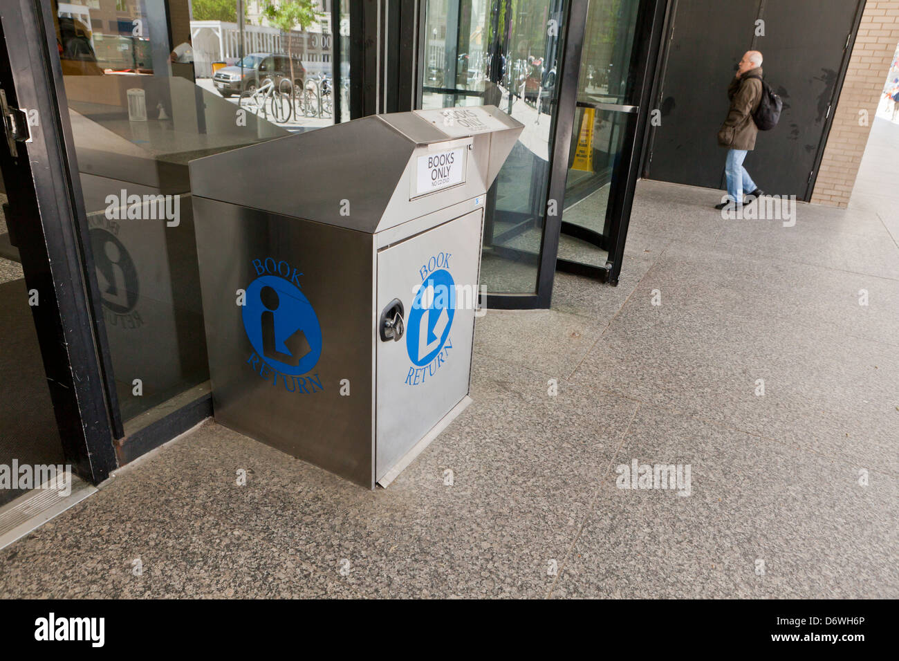 Public library book return drop box Stock Photo Alamy