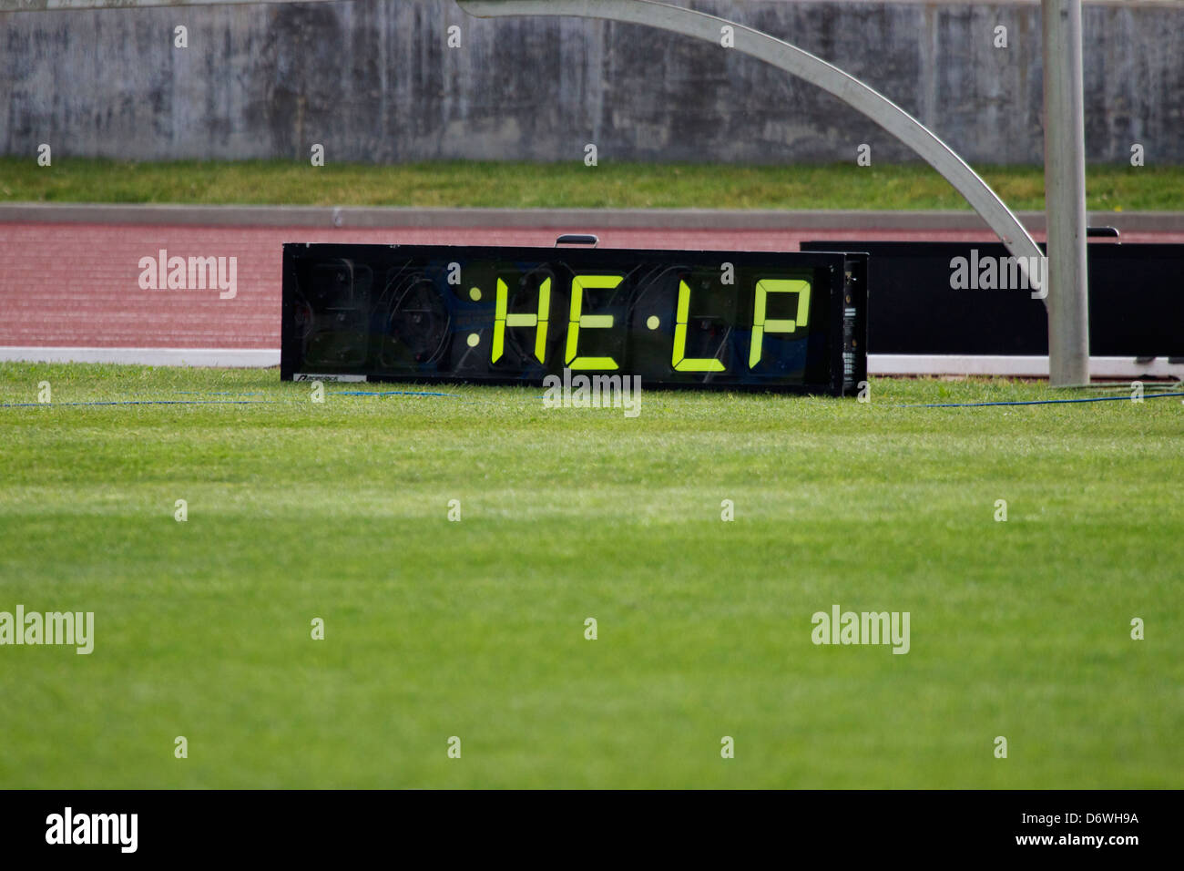 Digital sign reading help Stock Photo