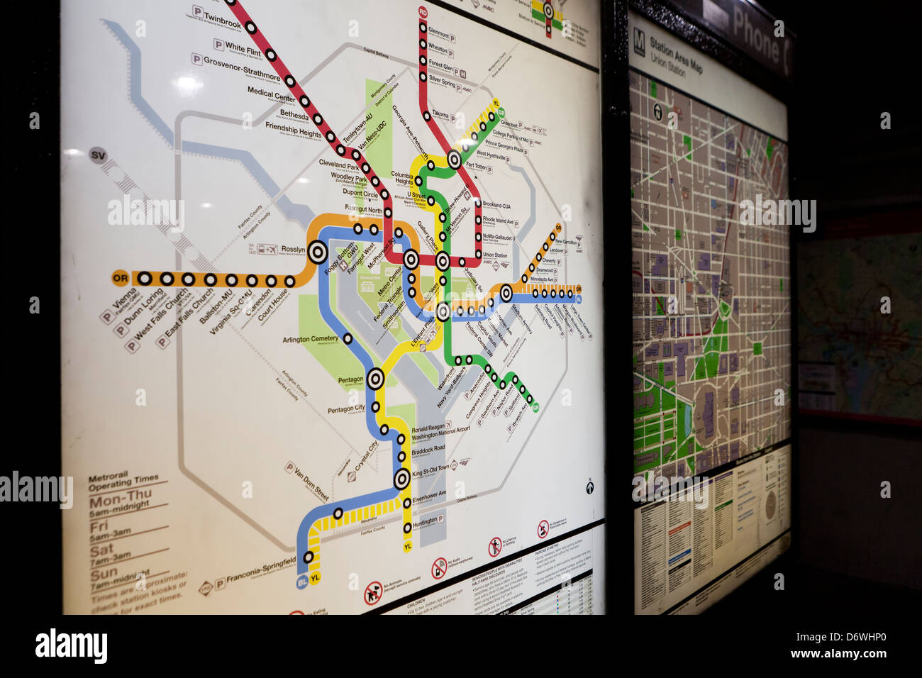 Washington DC metro map Stock Photo