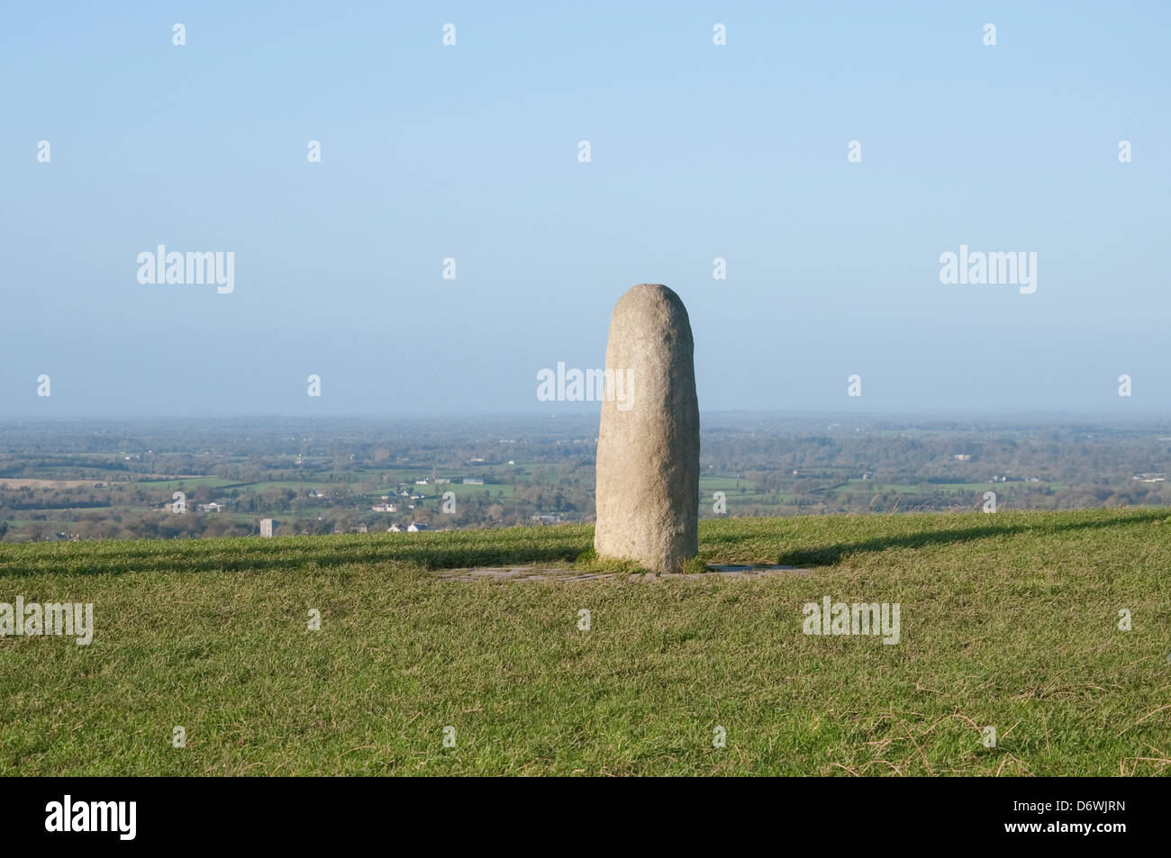 Ireland, County Meath, Lia Fail Stone of Destiny on Hill of Tara Stock Photo