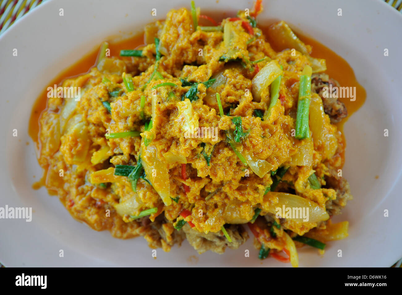 Soft-shell crab with curry sauce Stock Photo - Alamy