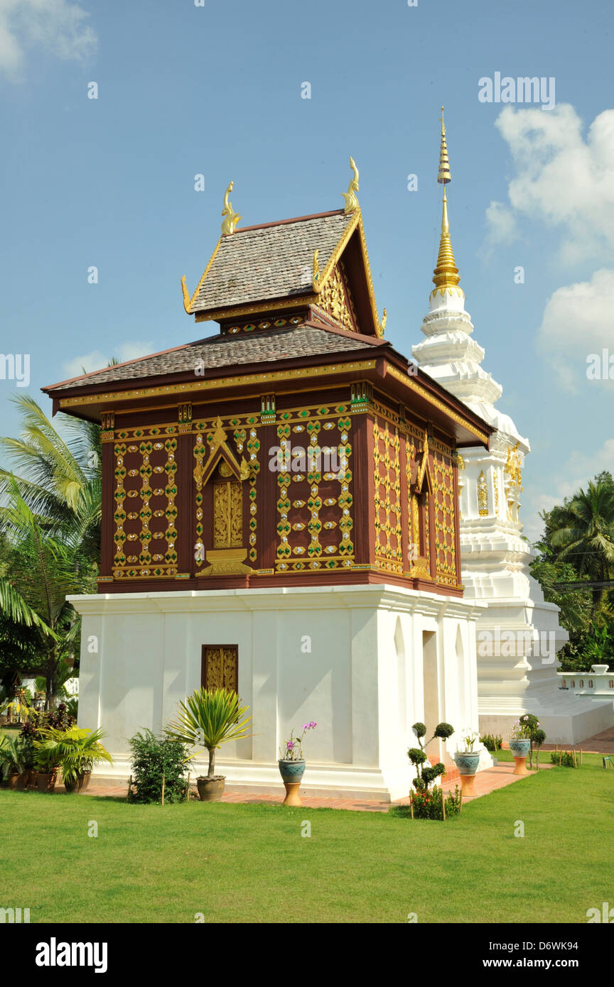 Thailand, Nan, Wat Hua Khuang, Lanna Northern style Buddhist Monastery Stock Photo