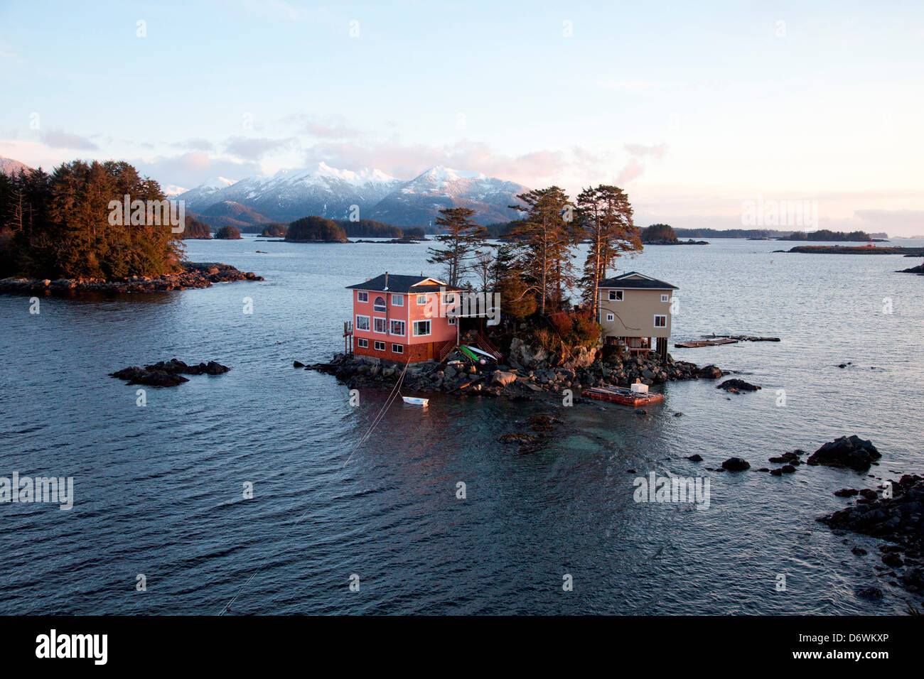 USA, Alaska, Sitka, Island housing Stock Photo Alamy