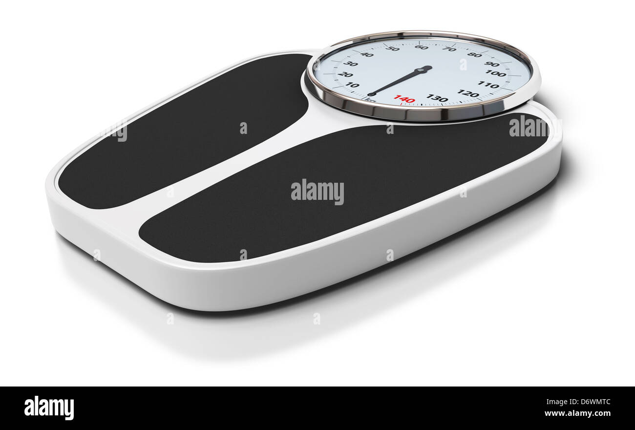 bathroom scales over a white background Stock Photo Alamy