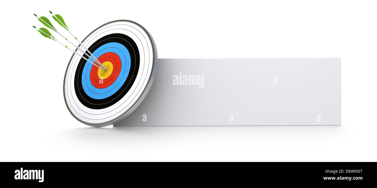 one target and three green arrows hitting the center of the bull's eye ...