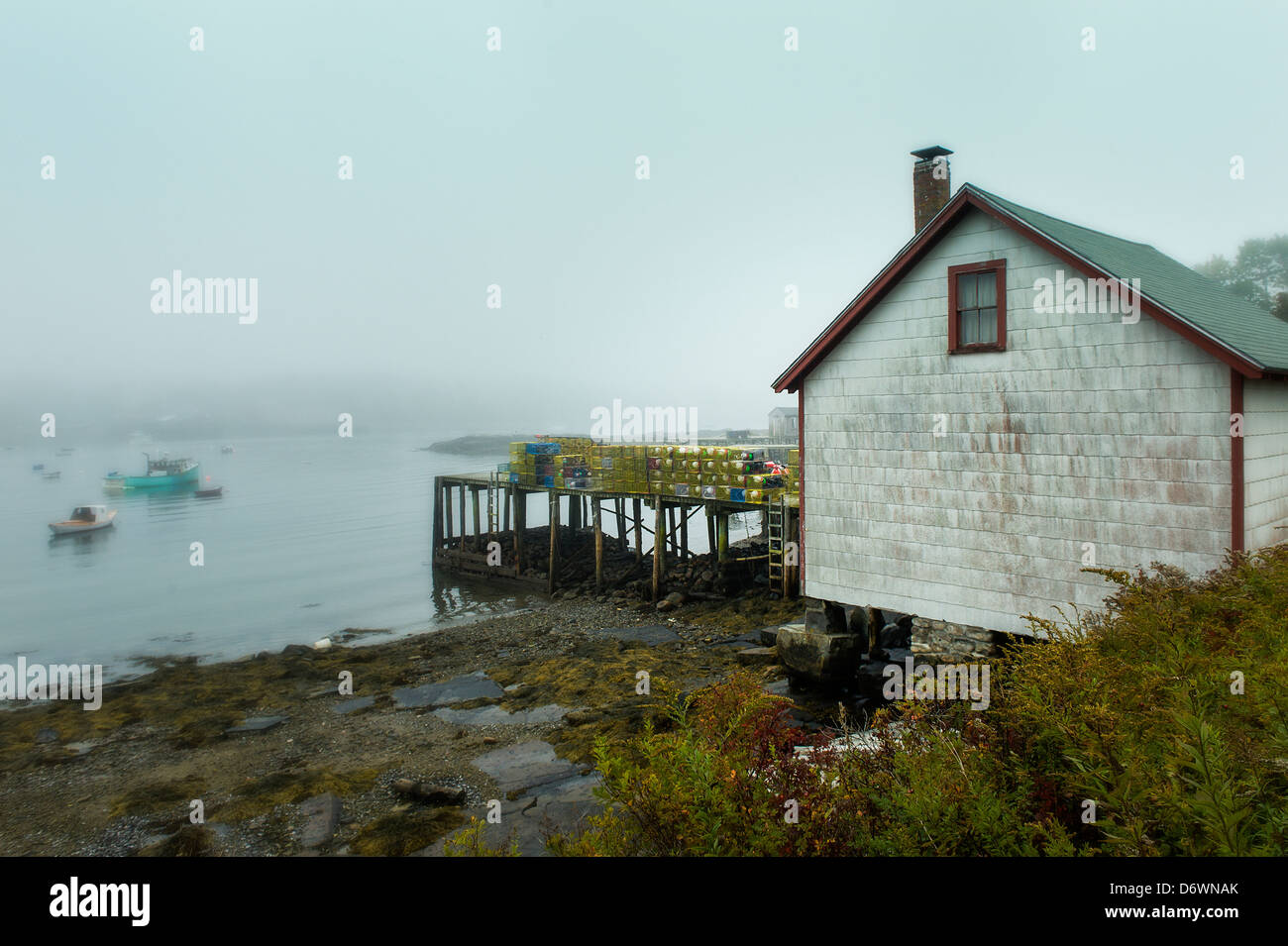 Fishing shack, Bernard, Mt Desert Island, Maine, USA Stock Photo