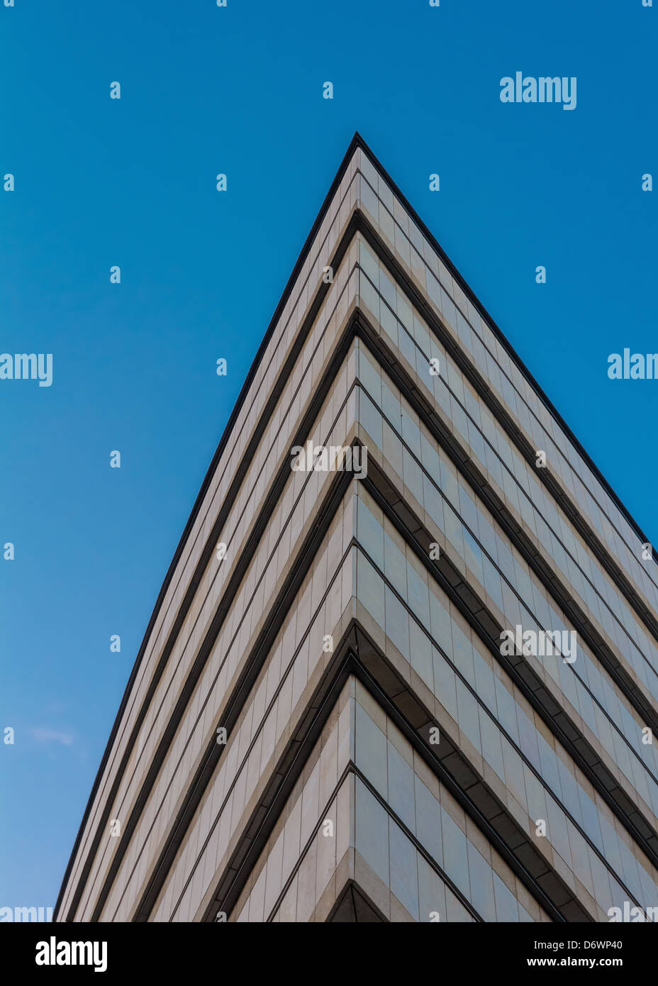 Abstract modern building detail background with sky color reflection Stock Photo