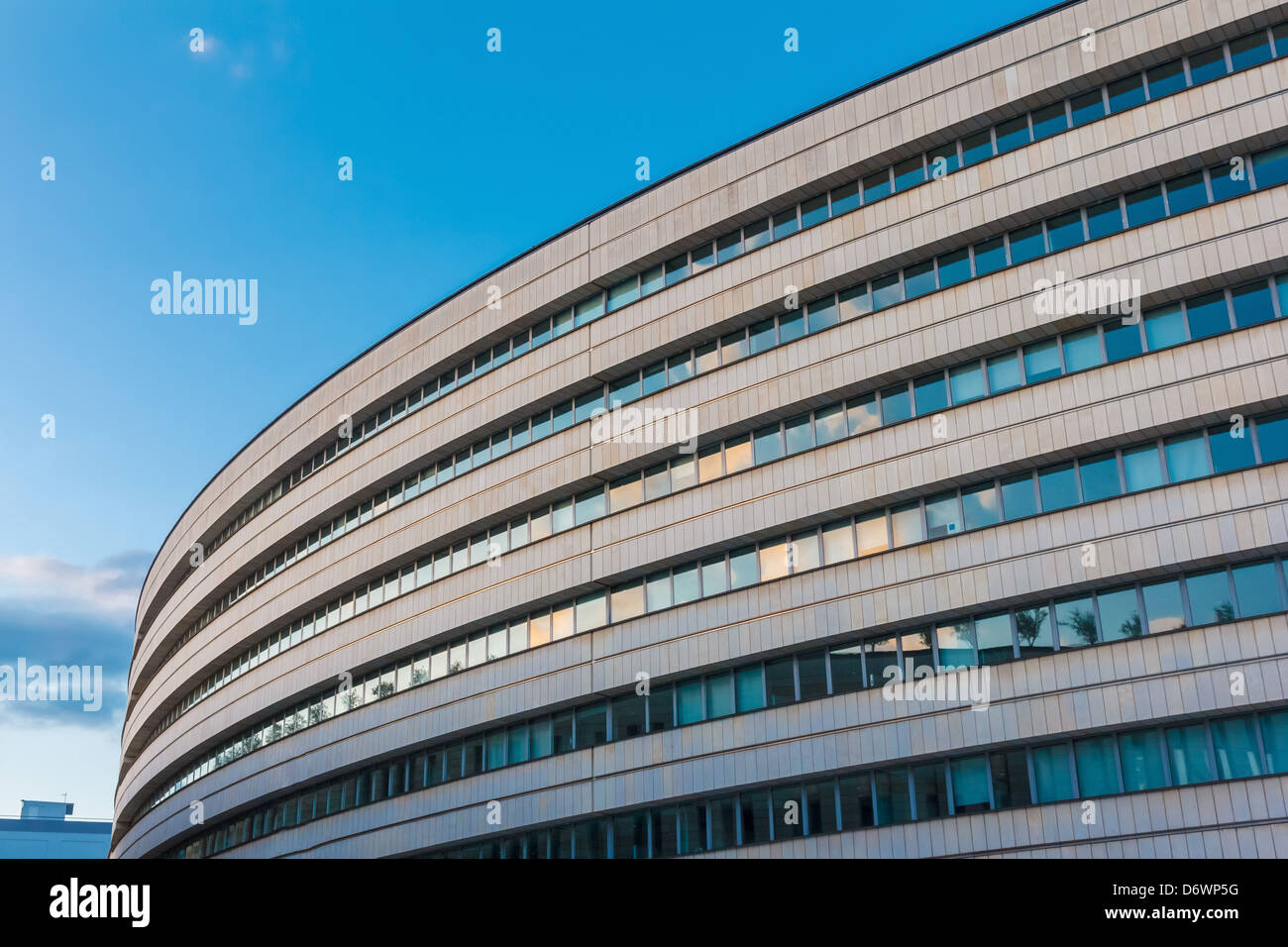 Abstract modern building detail background with sky color reflection Stock Photo