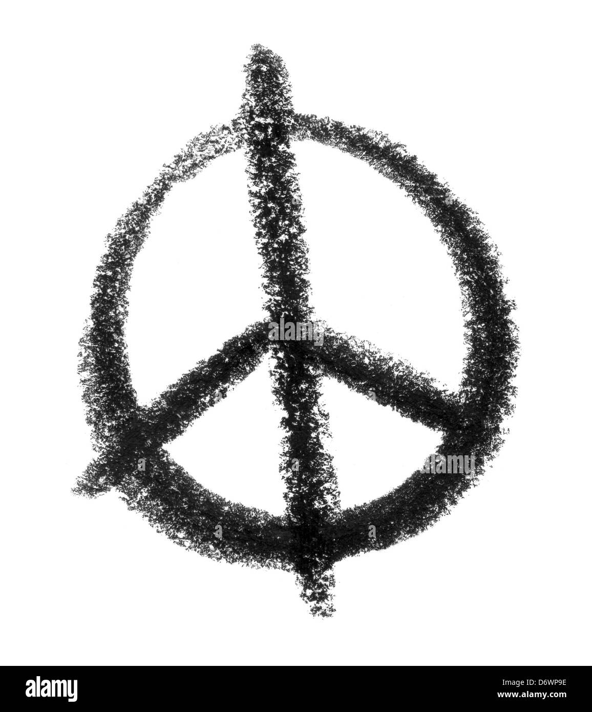 crayon-sketched illustration of a peace sign Stock Photo