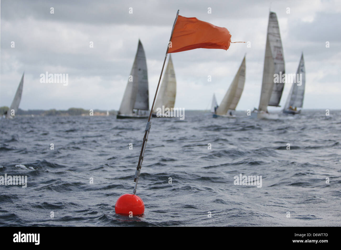 Flensburg, Germany, starting buoy at a sailing regatta Stock Photo Alamy