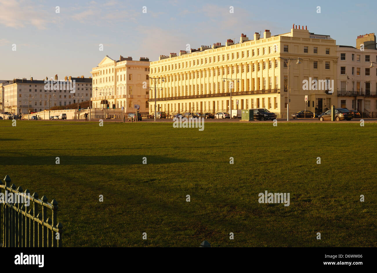 Regency houses on Brunswick Terrace just off seafront in Brighton.East