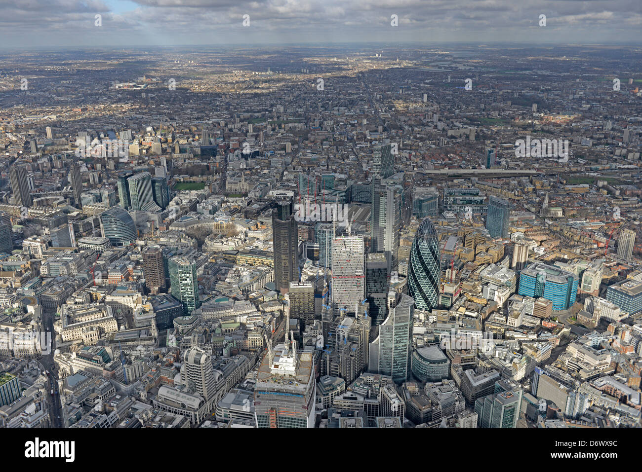 Aerial photograph of the City of London Skyline Stock Photo