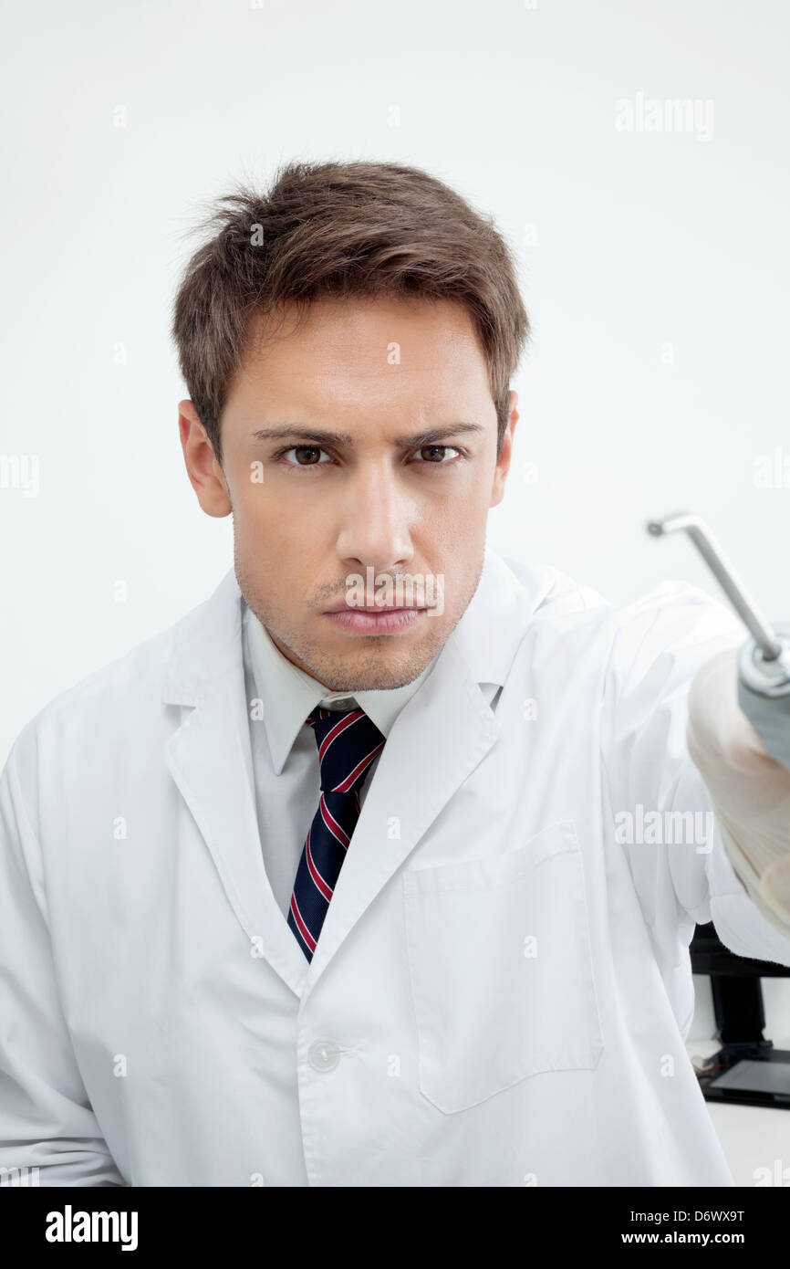 Dentist Holding Water Spraying Tool Stock Photo Alamy