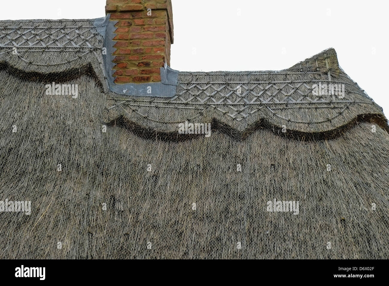 Detail of a traditional thatched roof. Stock Photo
