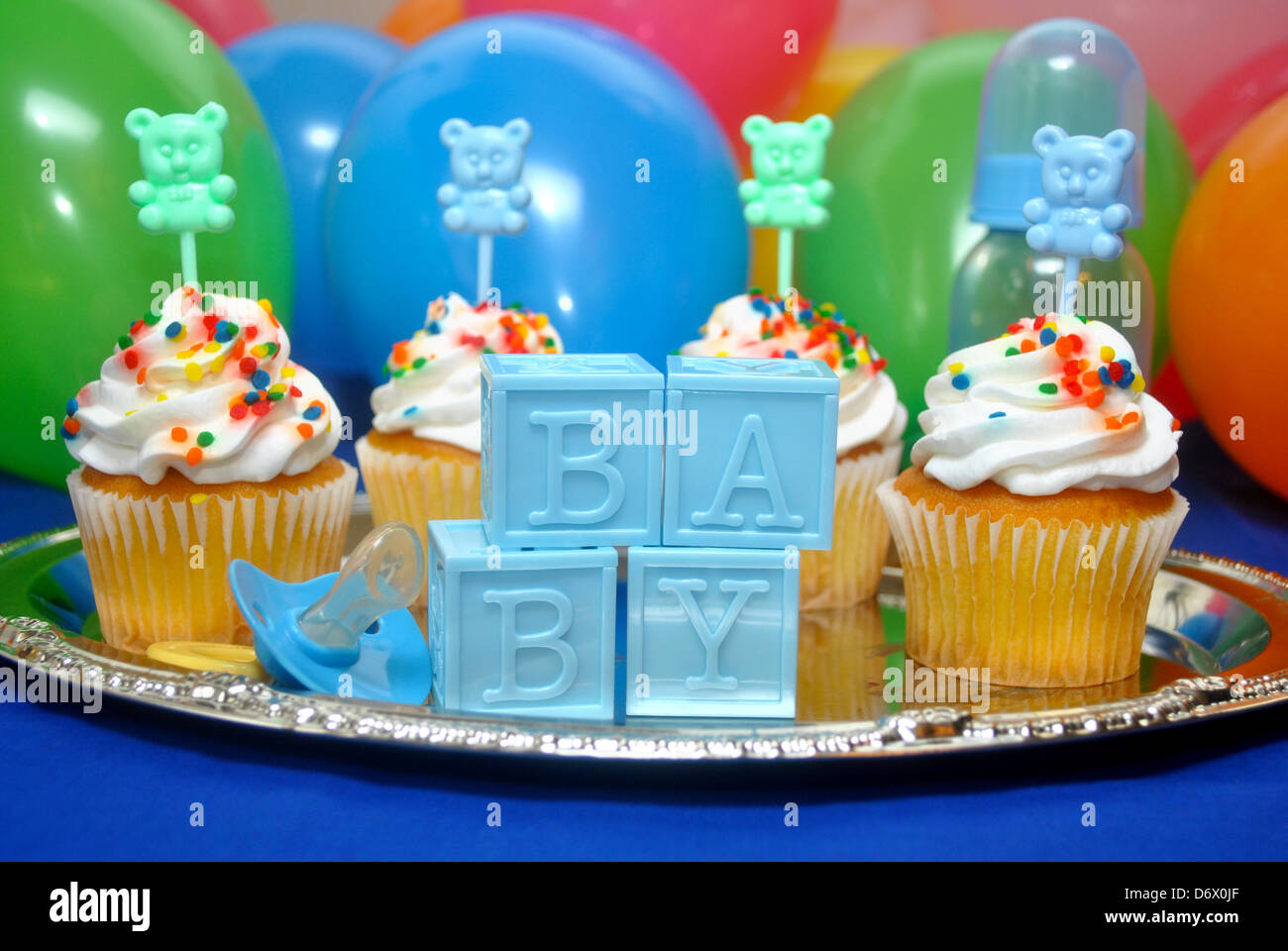 Blue Baby Shower Treats Stock Photo Alamy