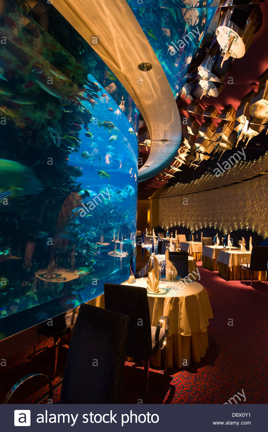 The Underwater Themed Al Mahara Restaurant In The Burj Al