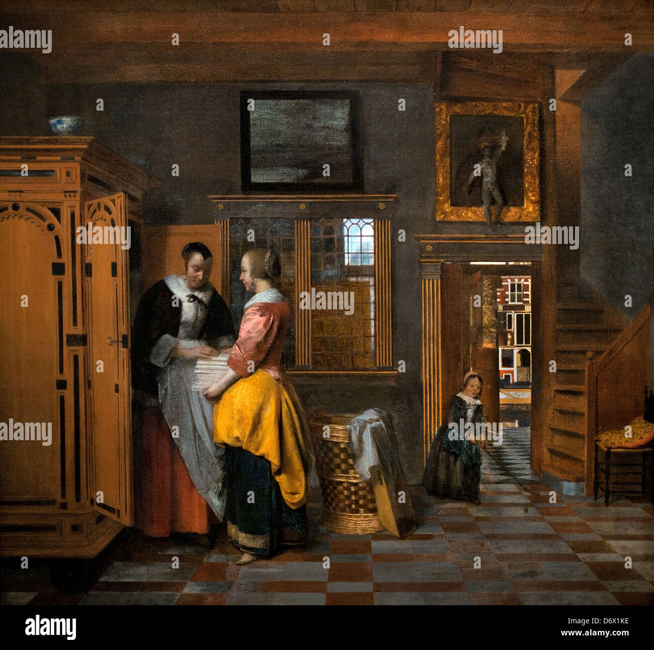 Interior with women in a linen closet 1663 Pieter de Hooch 1629 1684