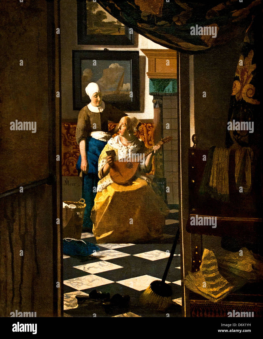 The love Letter 1669 Johannes Vermeer or Jan Vermeer 1632 - 1675 Dutch Netherlands Stock Photo