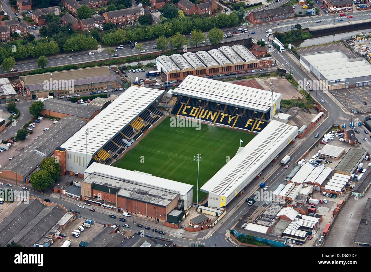 Aerial image of Notts County Football Club ground at Meadow Lane Stock  Photo - Alamy