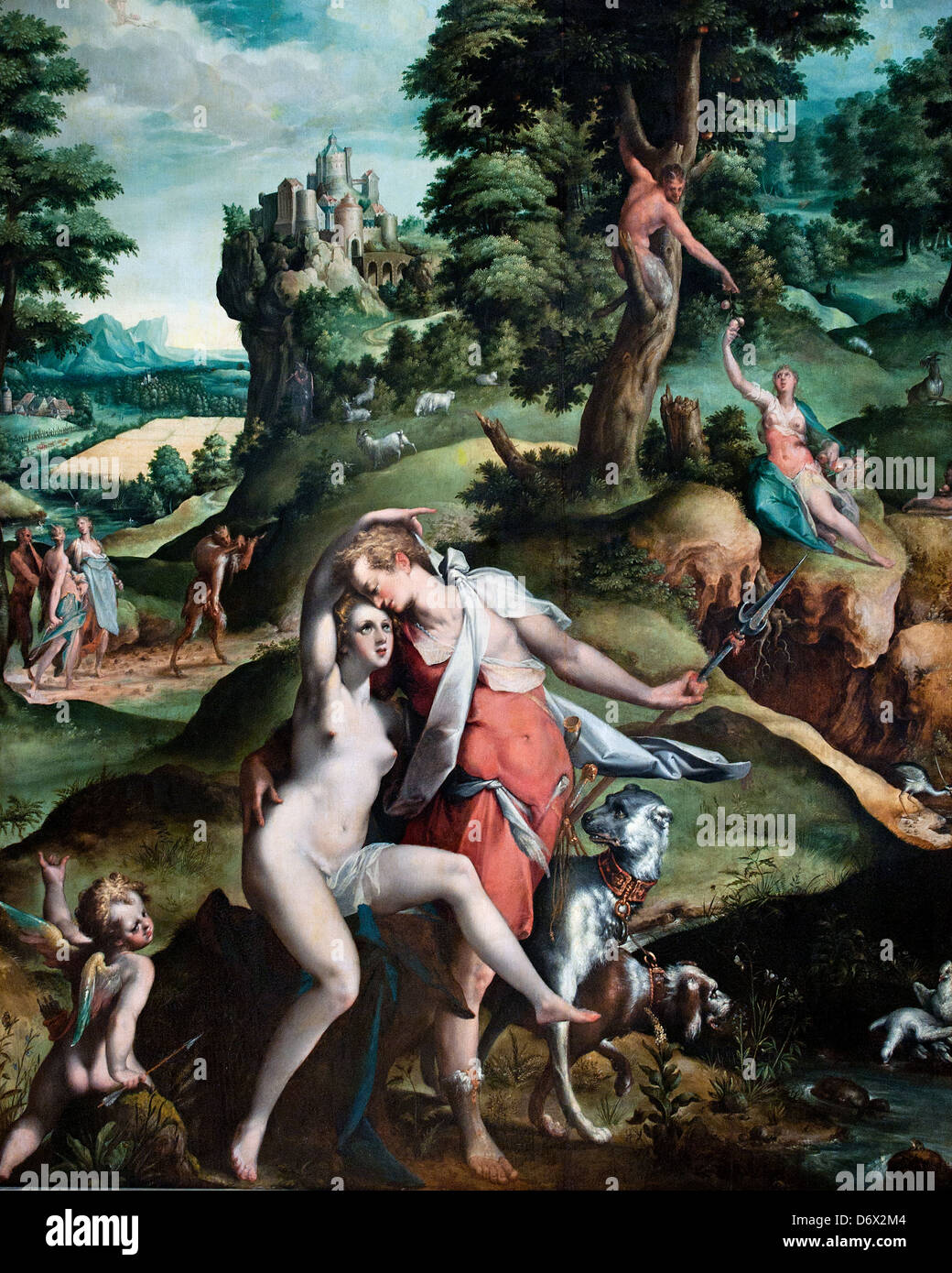 Venus en Adonis 1585 -1590  Bartholomeus Spranger 1546-1611 Flemish Belgian Belgium Stock Photo