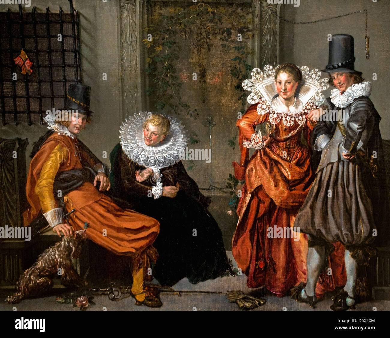 Elegant Couples Courting 1616 Willem Pietersz Buytewech1592-1624 Dutch Netherlands Stock Photo