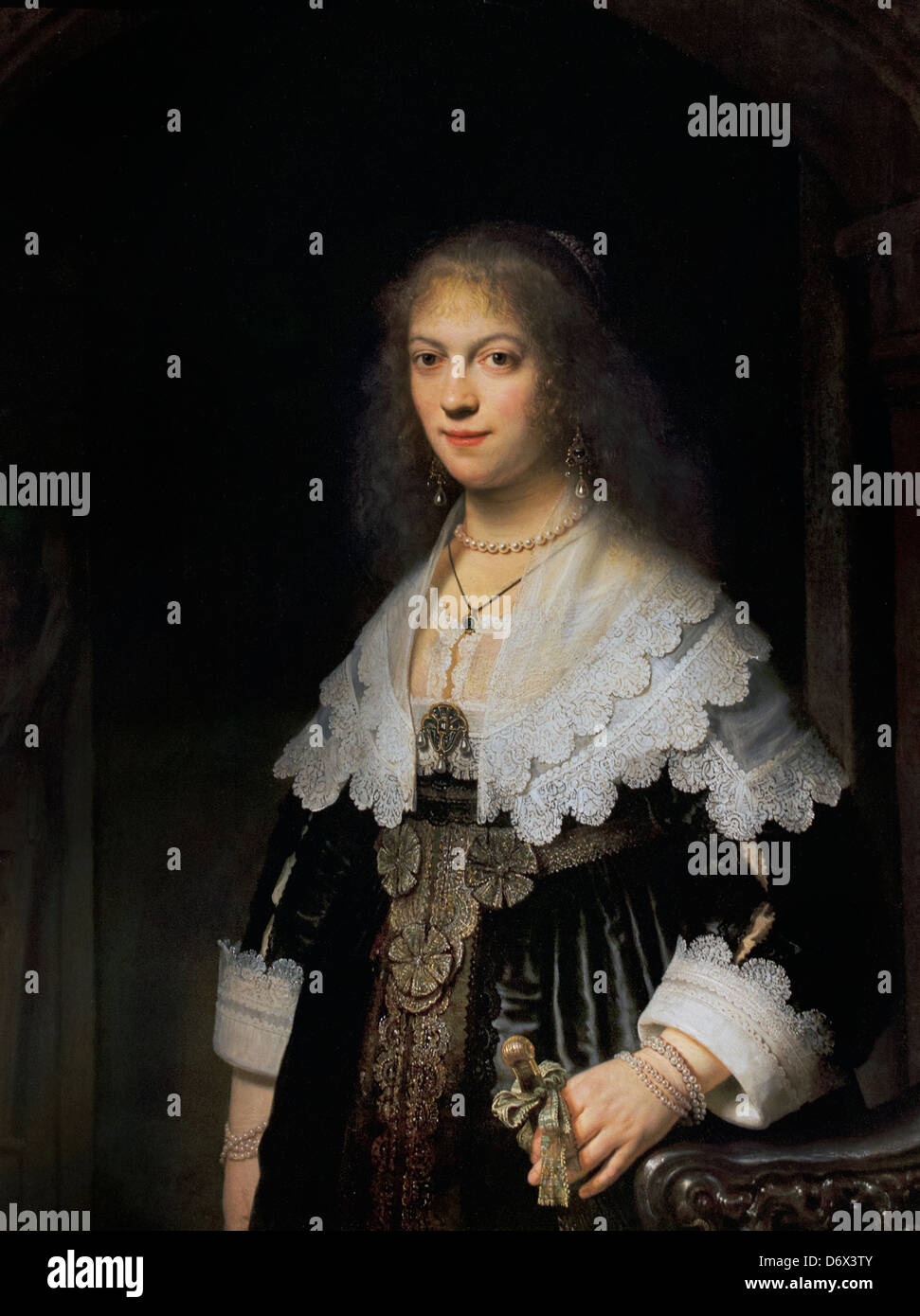 Portrait Maria Trip Rembrandt Harmensz. van Rijn 1639  Dutch Netherlands Stock Photo