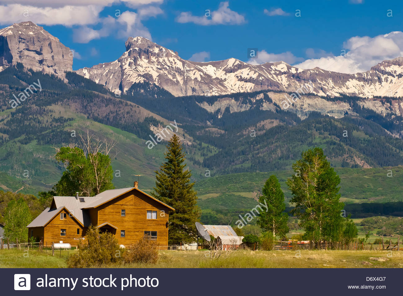 Ridgway, Colorado USA (with Sneffels Range in background Stock Photo